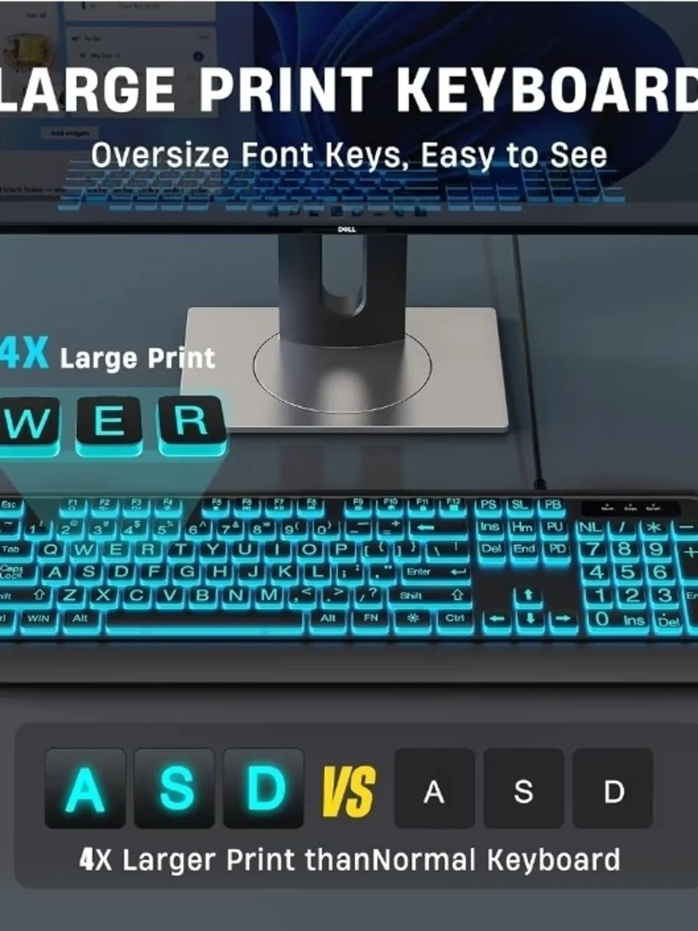 Gaming Backlit USB Keyboard - Green LED
